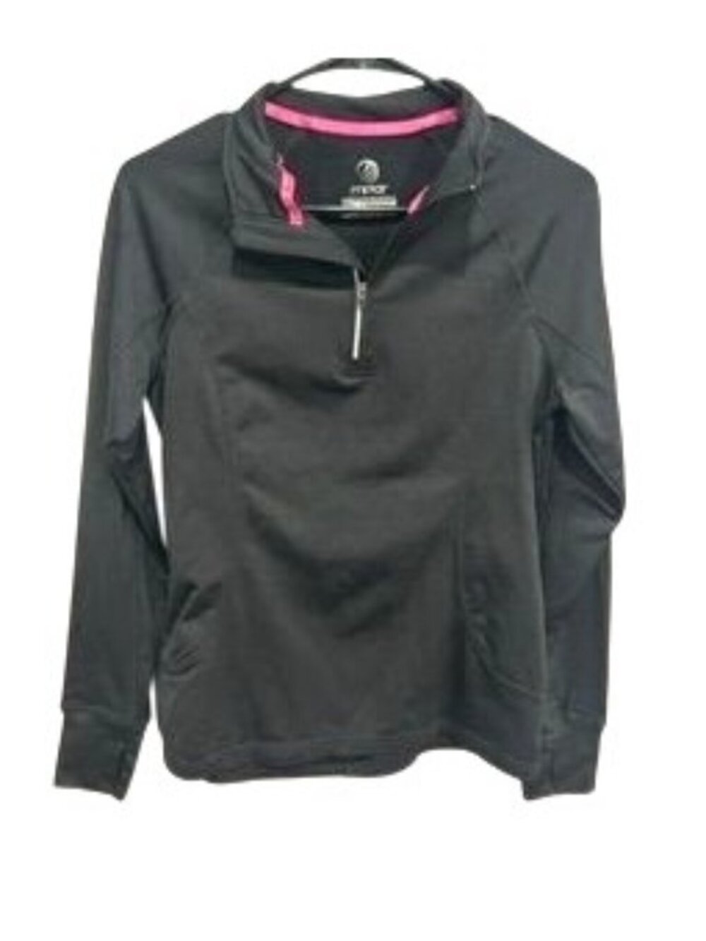 MPG Medium Black Quarter Zip Long Sleeve Activewear Top Sporty Techwear